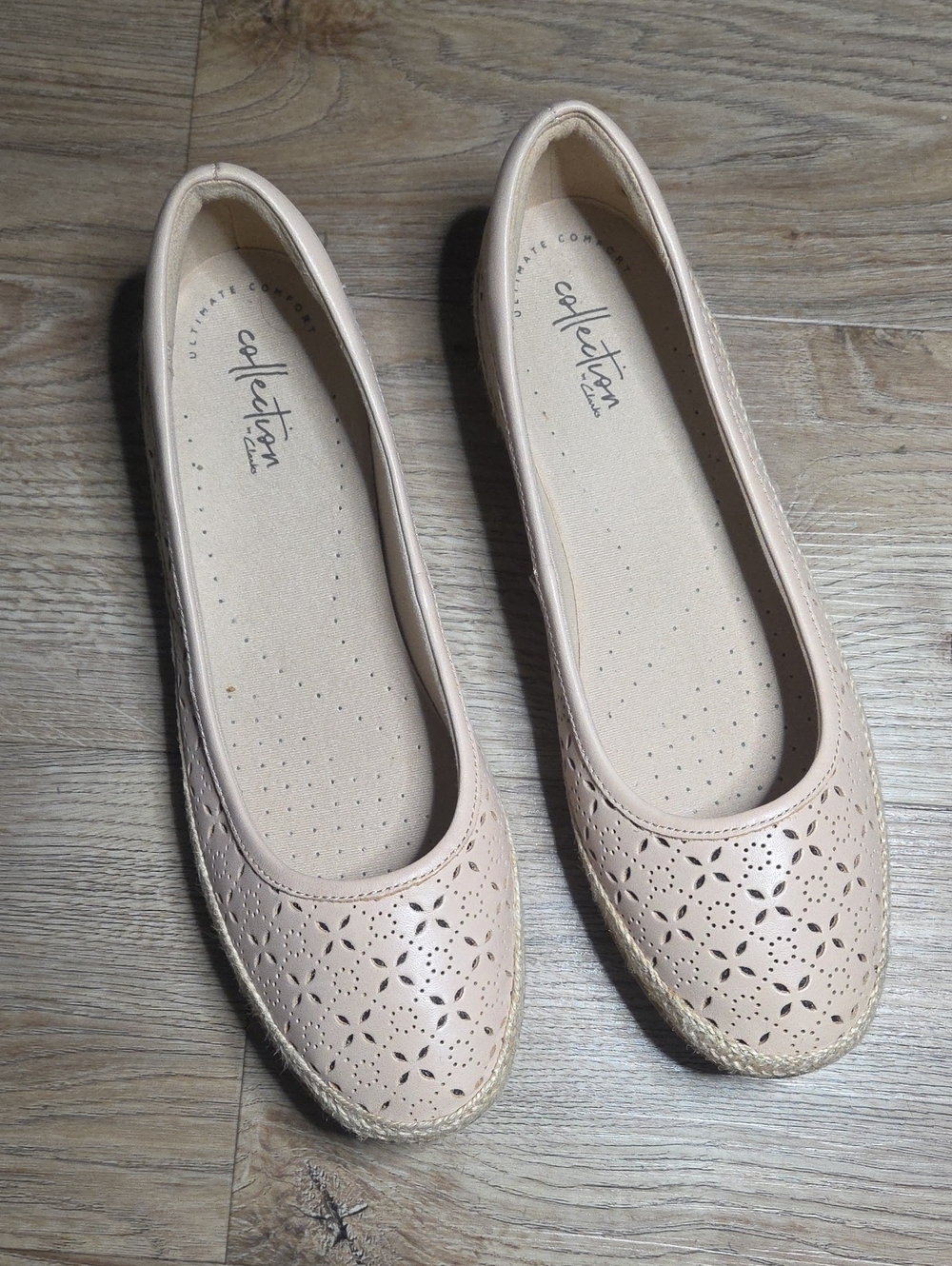 Clarks Perforated Espadrille Ballet Flats